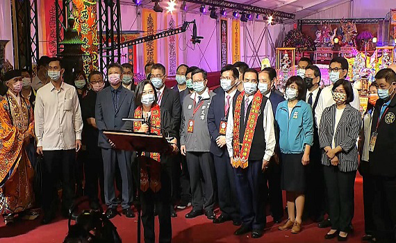 影/蔡總統為巨米龍開光點睛 為22日安西大醮拉開序幕