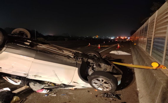 影/轟隆!國道彰化段4車連環撞 釀二死四輕重傷