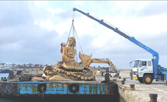 打造亮點地標 澎湖縣政府移置美人魚主燈到吉貝島