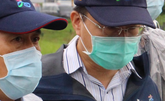 西南風增強 高市府林欽榮副市長視察九番埤微滯洪工程