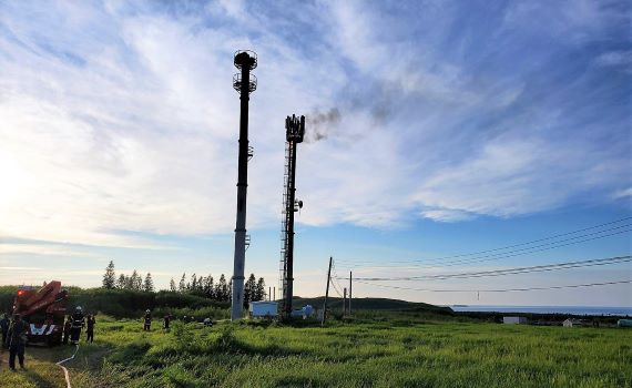 澎白沙亞太之星電信基地台發射塔發生火災