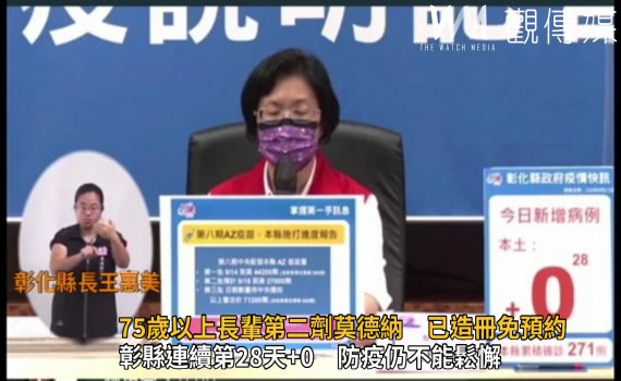 影/造冊施打 彰化縣75歲以上長輩第二劑莫德納免預約