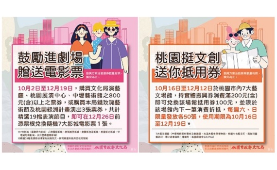 桃園挺文創 振興券搭配藝文消費祭出多項好康優惠