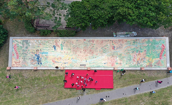 六千多片陶板拼成巨幅陶雕壁畫 蘭陽「西堤晚眺」盛況重現 