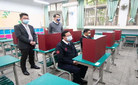桃園9學測考場 鄭文燦視察防疫整備 為考生加油