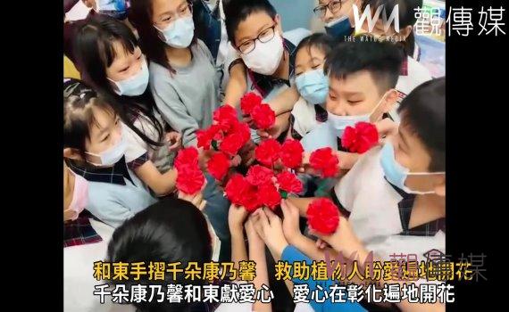 影/和東國小手摺千朵康乃馨 救助植物人盼愛遍地開花