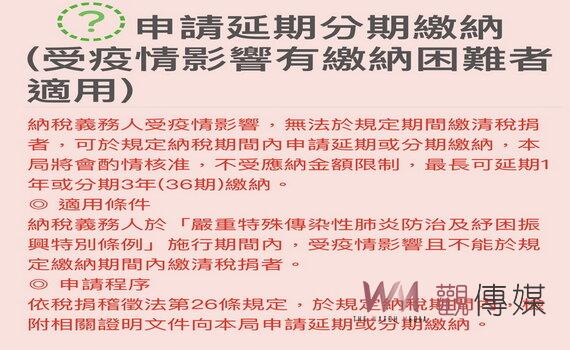 受疫情影響繳稅可申請分期  繳稅期限延長至明年6月底 