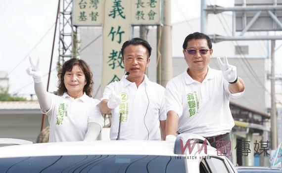 選戰倒數100小時衝刺拜票 翁章梁回熟悉家鄉義竹車隊掃街