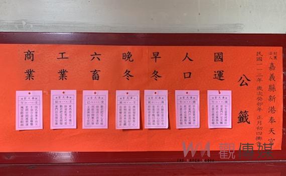 嘉義新港奉天宮開臺媽 選靈籤預卜國運為中上