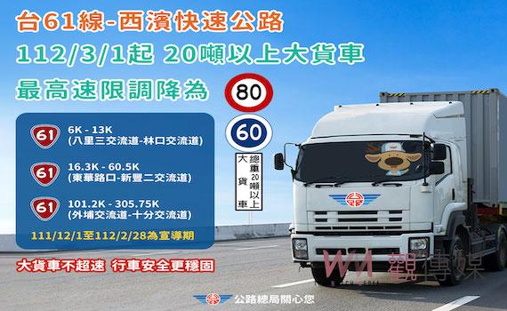 台61線車禍頻傳 部分路段3月1日起調整大型車速限