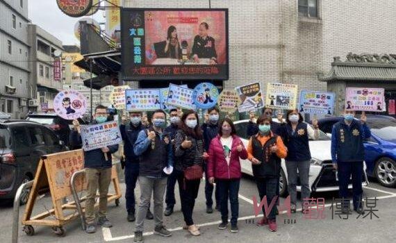 提升全民防詐意識 桃市大園警分局結合廟宇推廣署長宣導影片