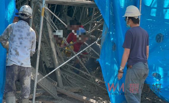 台南文化中心停車場工程驚傳坍塌    1女工受困救出送醫 