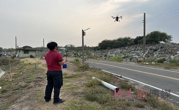宣導清明防火 南消出動無人機公墓火災熱點巡邏廣播