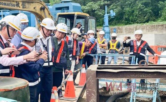 龍潭三坑抽水站改善工程桃園停水兩天 張善政視察:明下午3時復水
