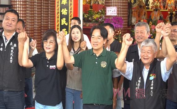 影/賴清德雲林廟宇參香祈福 承諾當選升級各項社福政策