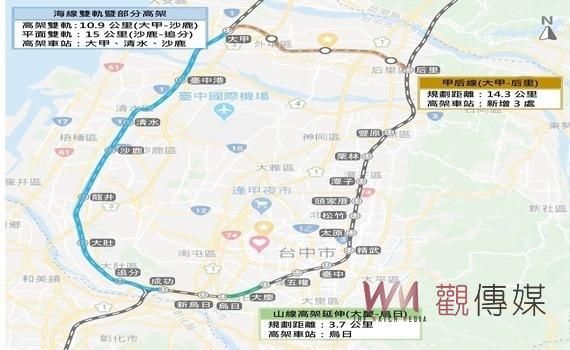 行政院核定「台中海線鐵路雙軌化」可行性研究   中市府：樂觀其成