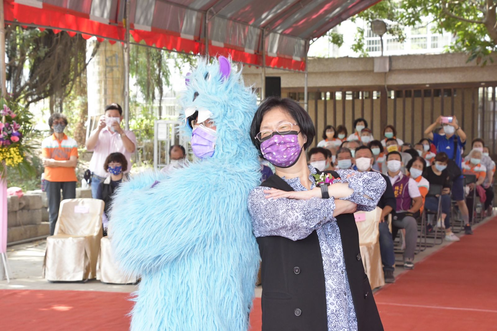 影／花壇鄉公所蓋聯合幼兒園暨藝文館　毛怪參加動土典禮 - https://www.watchmedia01.com