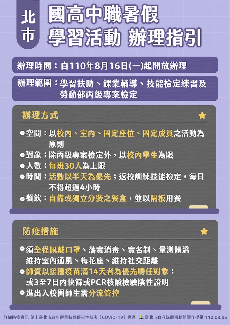 北市開放游泳及國中職暑假學習活動 柯文哲籲落實防疫指引 - https://www.watchmedia01.com