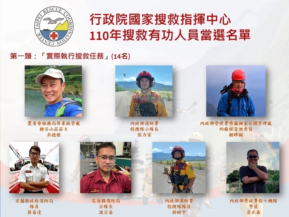 提振搜救工作效能樹立搜救典範 國搜中心舉辦110年搜救有功人員表揚活動 - https://www.watchmedia01.com