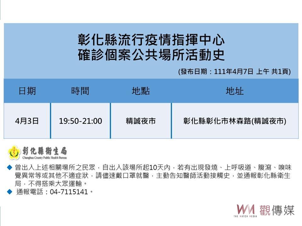影／彰化新增1確診 新竹營區群聚個案衍生 - https://www.watchmedia01.com