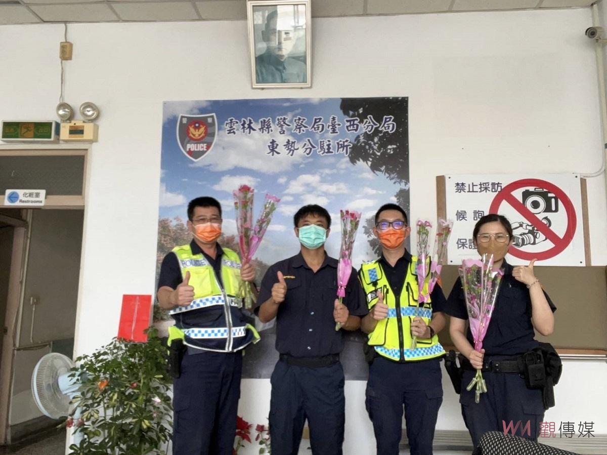 溫馨母親節分送康乃馨　臺西警暖心祝福 - https://www.watchmedia01.com