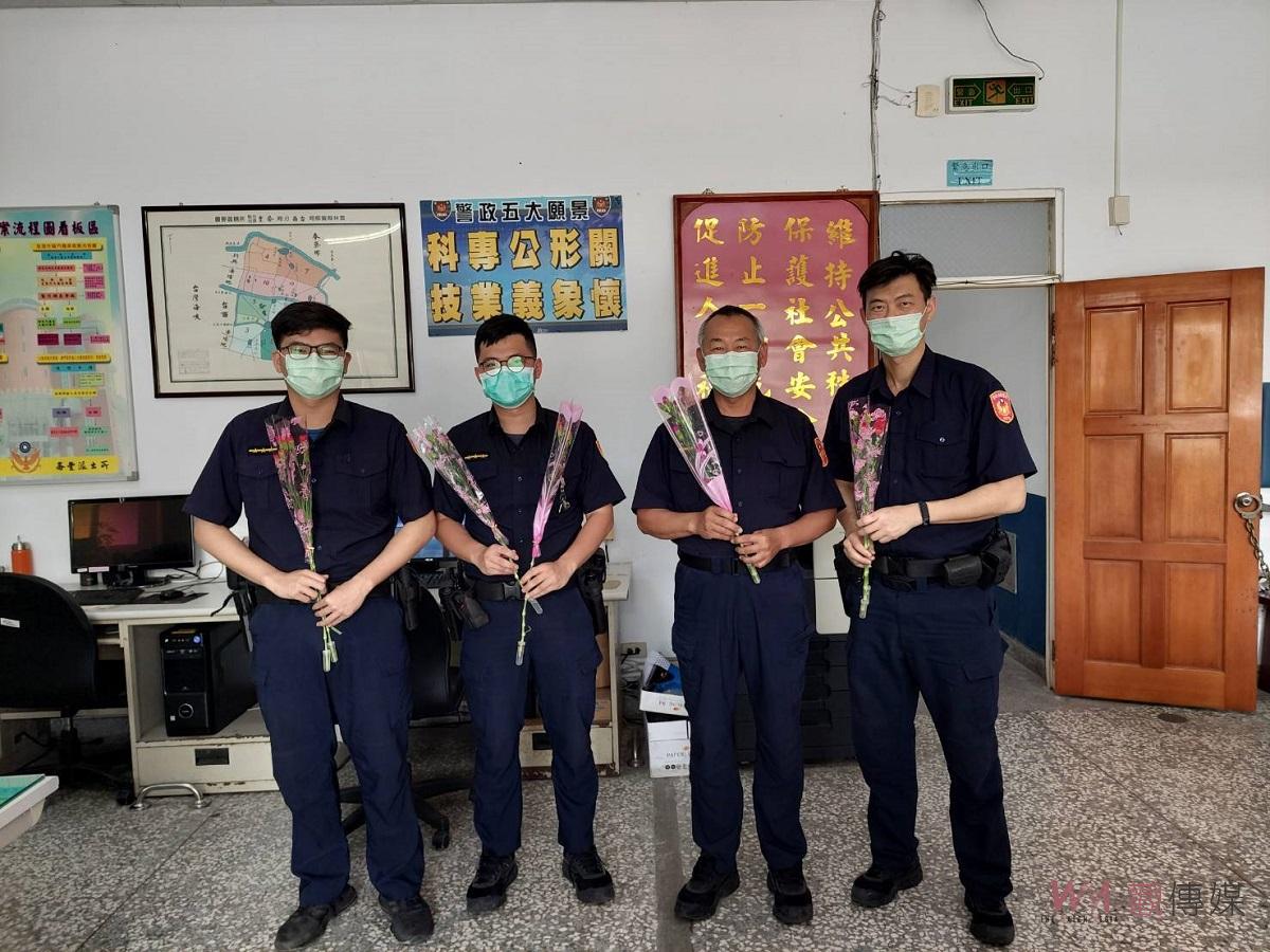 溫馨母親節分送康乃馨　臺西警暖心祝福 - https://www.watchmedia01.com