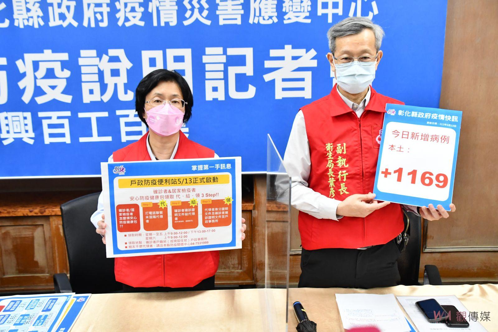 影／彰化縣單日新增1169例確診　啟動戶政防疫便利站領防疫包 - https://www.watchmedia01.com