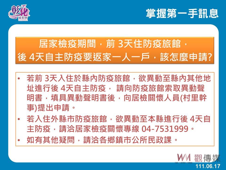 彰化縣單日新增3749例確診　疫情從高峰逐漸趨緩？累積感染率11.48％ - https://www.watchmedia01.com