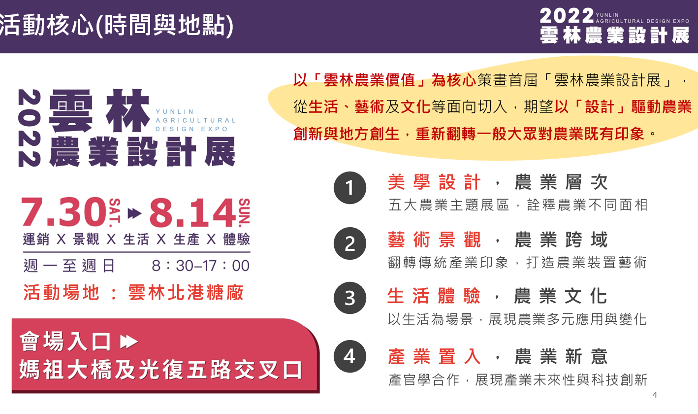 影／雲林首屆農業設計展30日登場　藝術及文化翻轉農業既有印象 - https://www.watchmedia01.com