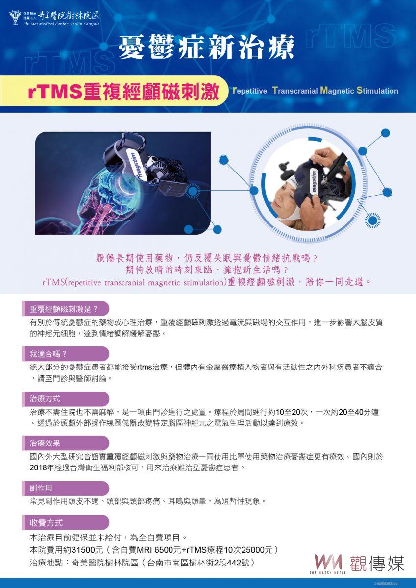 「rTMS重覆式經顱磁刺激」 憂鬱症患者的一大福音 - https://www.watchmedia01.com