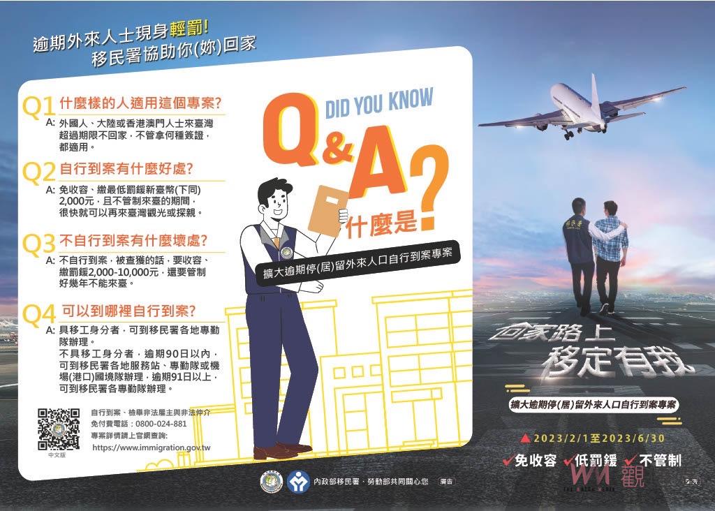 移民署「自行到案」專案多項寬待　失聯移工請把握機會 - https://www.watchmedia01.com