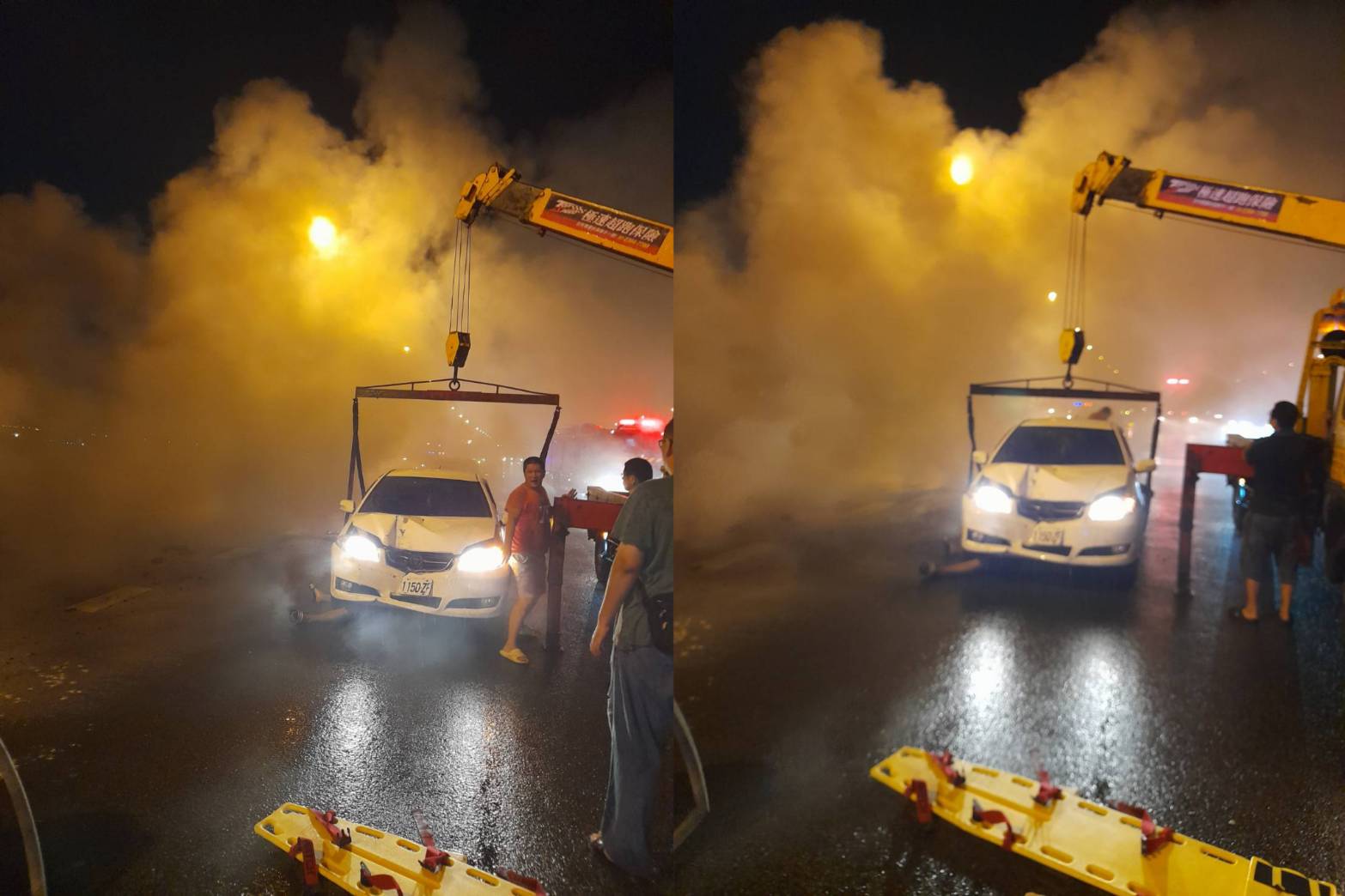 影／國道3號南下彰化火燒車駕駛下車搬貨　駕駛被壓在車下命垂危 - https://www.watchmedia01.com