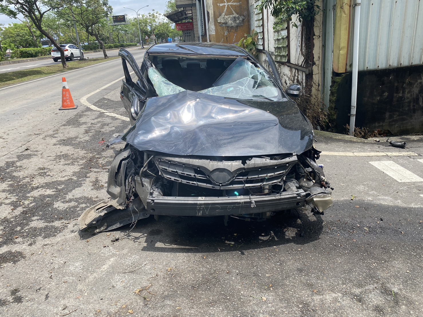 無妄之災！男子路旁修剪花木被撞飛跌落快車道復遭自小客撞擊 - https://www.watchmedia01.com
