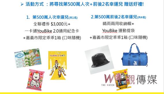 嘉義市YouBike騎乘將破500萬 幸運兒和預言者有獎相送 - https://www.watchmedia01.com