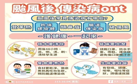中市衛生局籲民眾共同防治傳染病　颱風後加強「巡倒清刷」 - https://www.watchmedia01.com