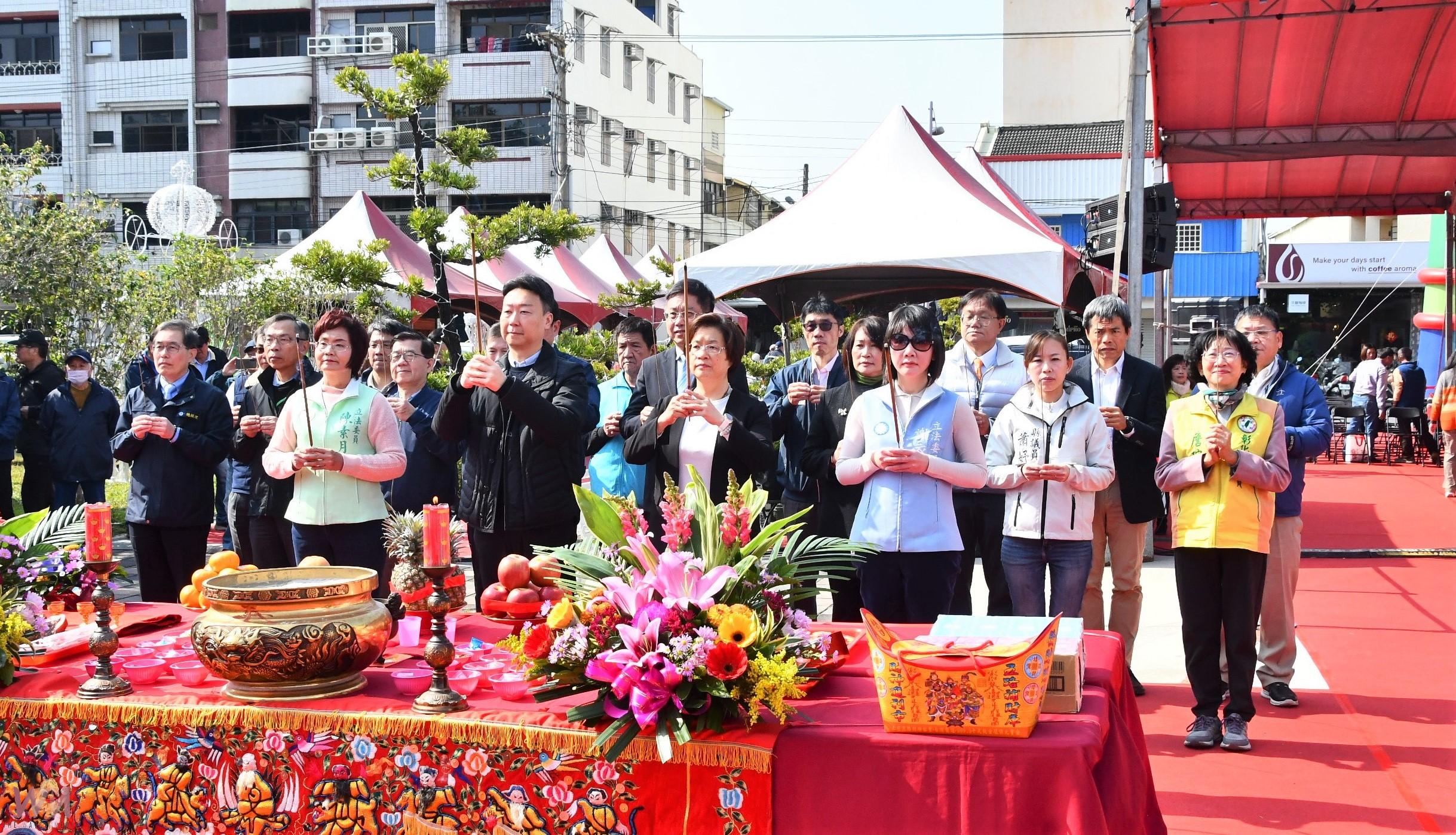 台鐵田中站連接彰化高鐵的田中支線舉行動土開工儀式，該支線全長3公里，預計2031年完成通車。（記者陳雅芳攝）