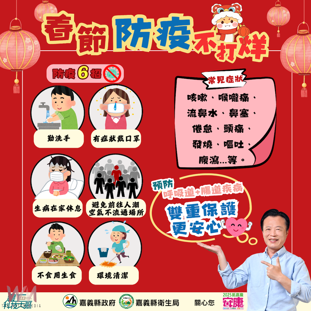 因應春節9天連假 嘉縣提6招防護顧健康讓防疫不打烊 - https://www.watchmedia01.com