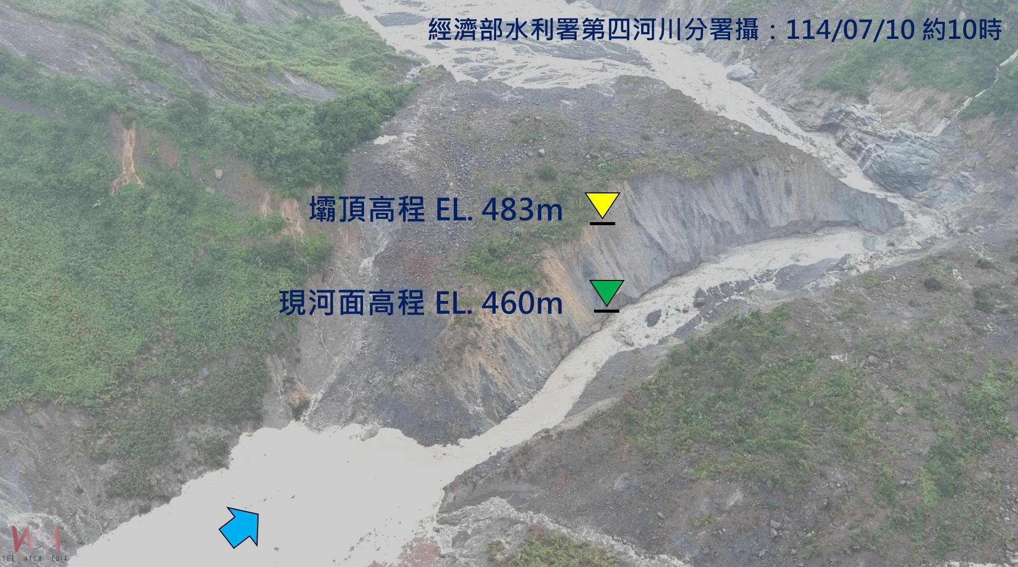 草嶺崛坔堰塞湖溢流緩險 蓄水量銳減水情漸趨穩定 - https://www.watchmedia01.com