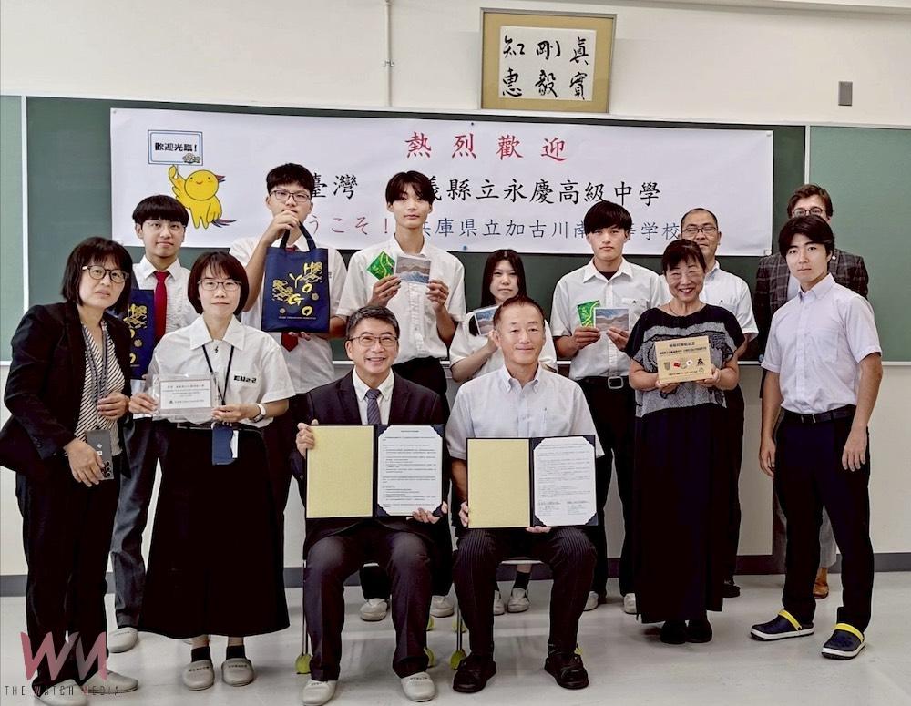 嘉義縣立永慶高中積極深耕國際教育,再與日本加古川南高校締姊妹校。(圖/永慶高中提供)
