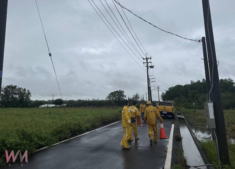 台電嘉義區處因應嘉義地區豪大雨,啟動特別巡視機制即時應變守護供電安全。(圖/台電嘉義區營業處提供)