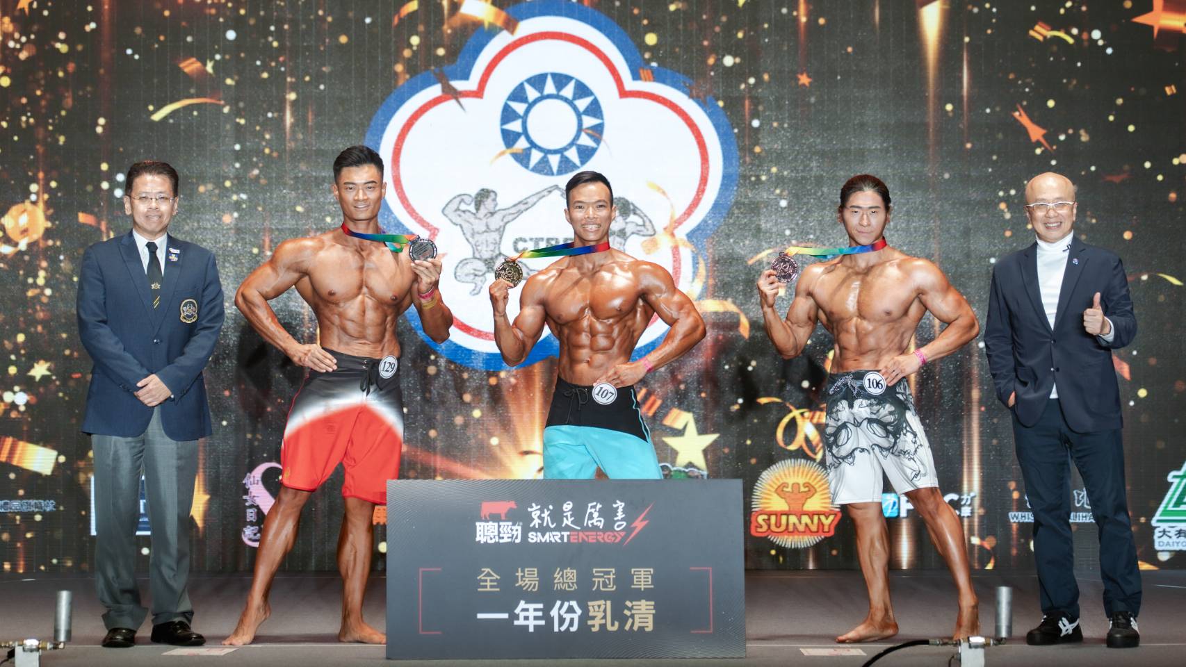 劉明毅以壓倒性氣勢奪下男子形體全場總冠軍。業者/提供