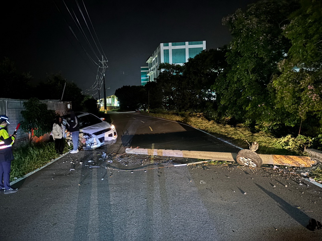 台電神速復電 新屋區酒駕撞桿事故 2小時內全數恢復供電