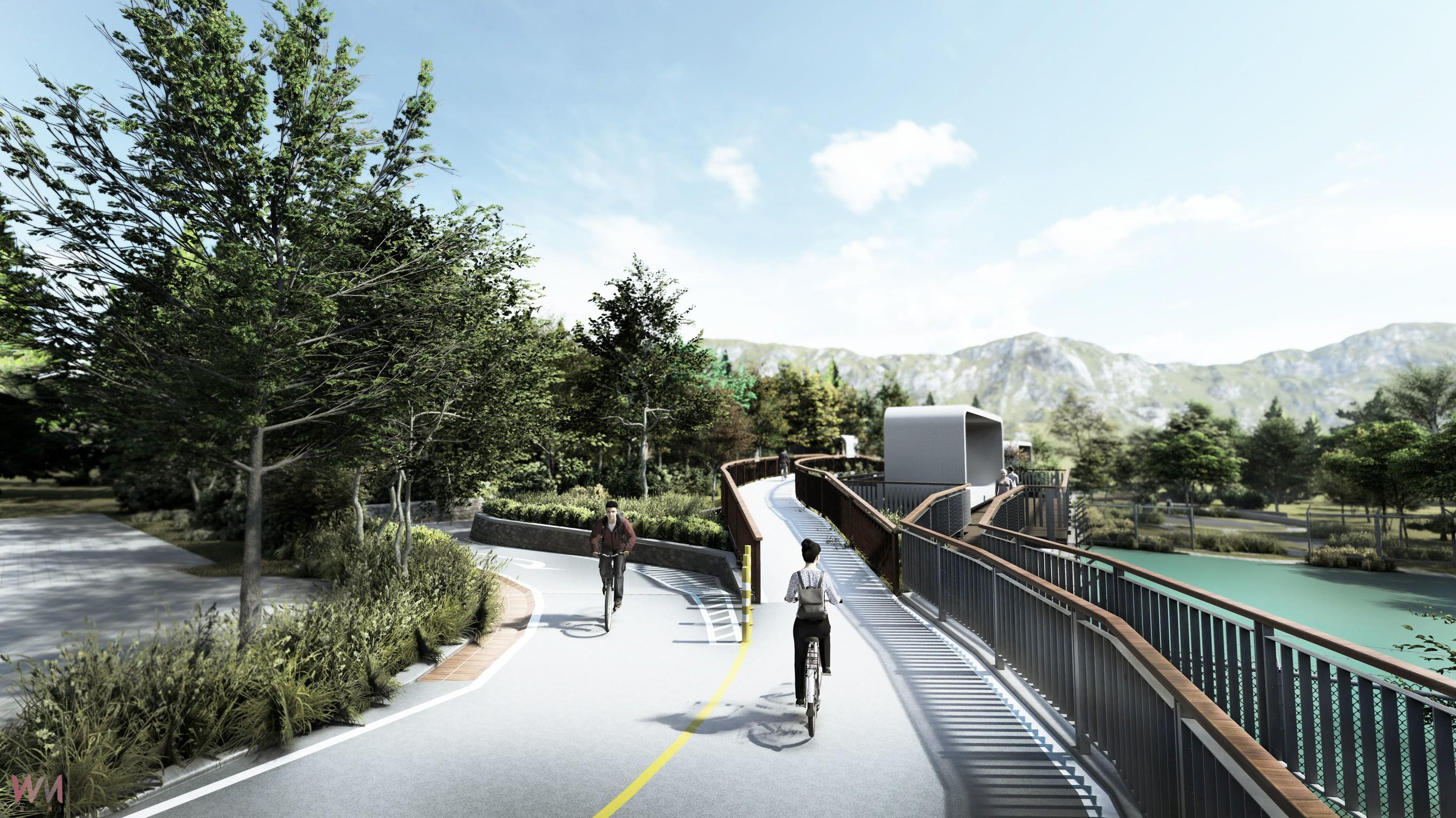 東豐自行車綠廊「0蛋月台」彎道升級　中市觀旅局：分流設計降低碰撞風險