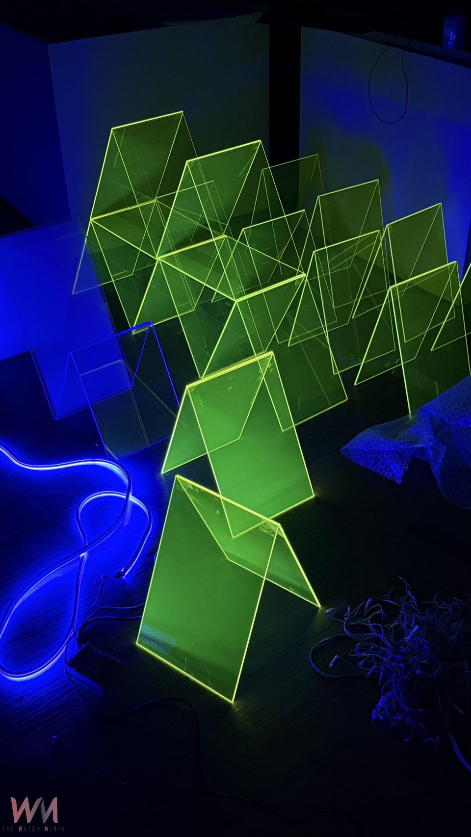 國立新港藝術高中師生共創新媒體藝術裝置，參與「320+1嘉義市城市博覽會」B2 主題展區「宜居城市」。（圖/新港藝術高中提供）