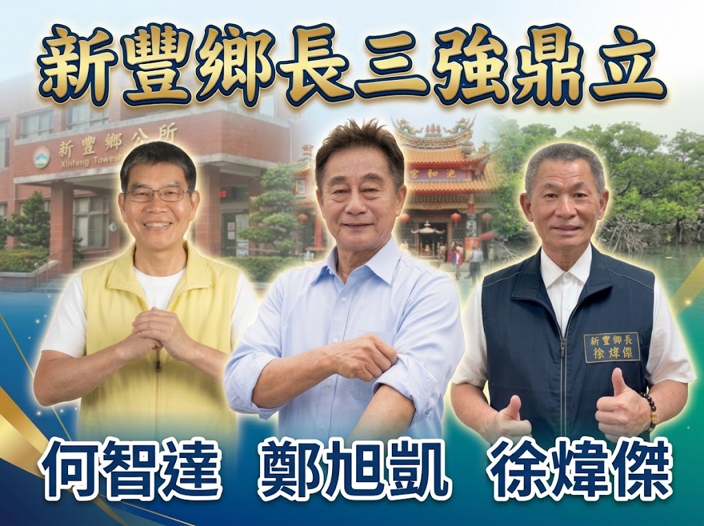 新豐鄉長三強鼎立 藍綠色彩交錯之外「治理能力」成選戰新戰場