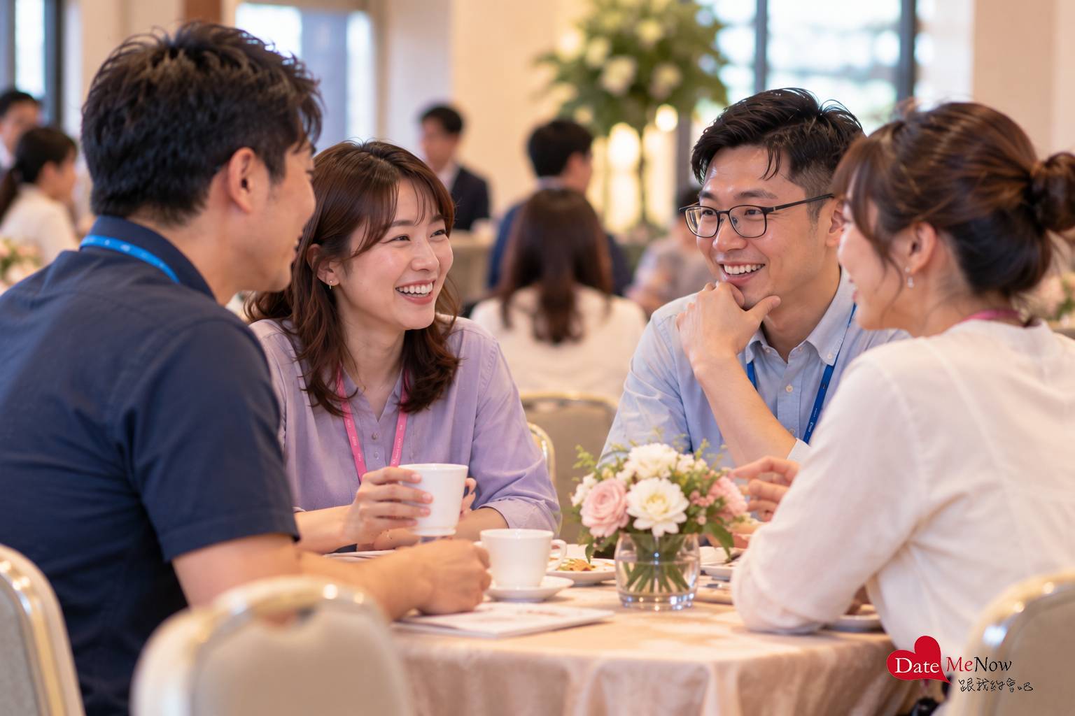 企業級實體聯誼,協助科技、醫療等專業人士拓展工作圈以外的社交機會。(AI示意圖/DateMeNow跟我約會吧提供)