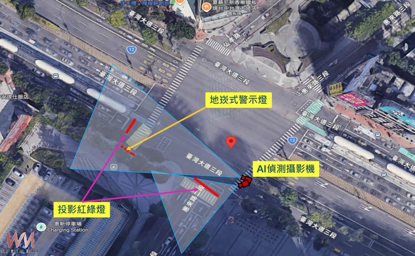 台中交通局導入AI行人安全警示系統　新光遠百商圈10月底啟用