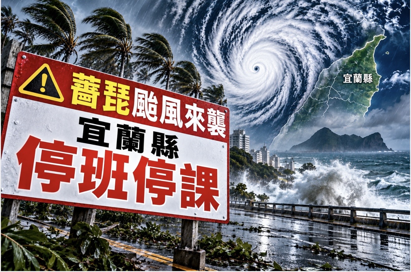 中颱薔琵來襲!宜蘭風力達停班課標準 縣府宣布23日全面停班停課 - https://www.watchmedia01.com