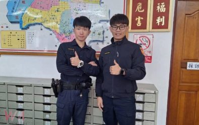 寒冬夜裡89歲老翁失蹤，家屬焦急尋找失蹤的長者，警員王致皓、曾宏煥、蔡宜娟立即展開搜尋，成功尋回。（圖／記者蘇榮泉翻攝）