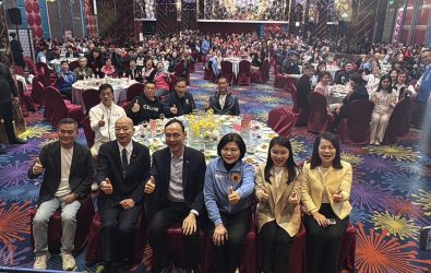 黨主席朱立倫、立法院長韓國瑜、雲林縣長張麗善、立法委員張嘉郡（兼任黨部主委）、許宇甄、丁學忠及縣議長黃凱等民代和社團代表齊聚一堂。（圖／記者蘇榮泉攝）